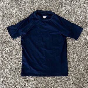 Lands' End Navy Short Sleeve Swim Shirt